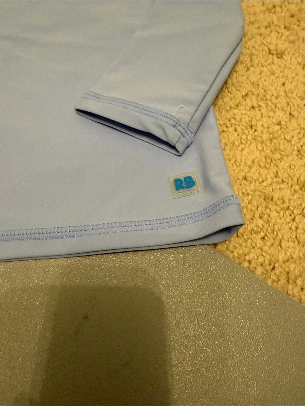 Girls' Light Blue Long-Sleeve Rashguard with Floral Swim Shorts